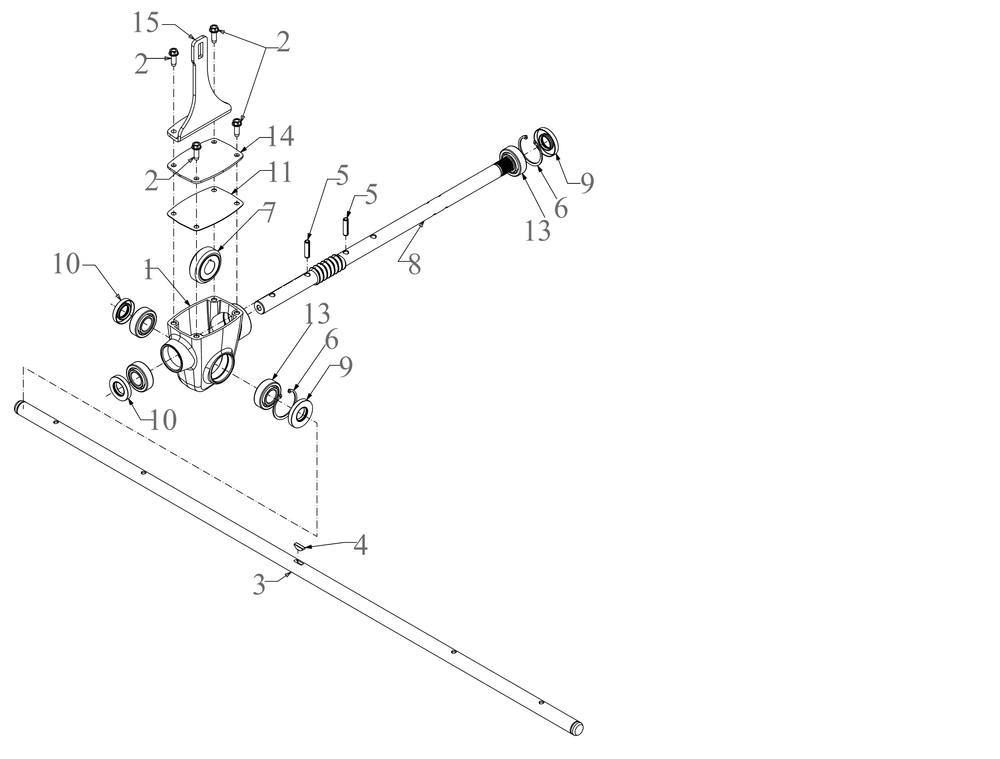 Auger Gearbox Diagram and Parts List for 19B40024OEM (42Inch-3x)(2023 & After) Cub Cadet Snow Blower